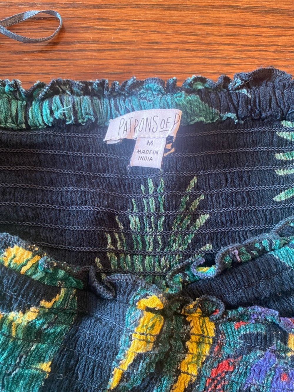 Patrons of Peace Medium Tropical  Smocked Stretch Dress/Top 13"W x 18"L - Picture 5 of 8